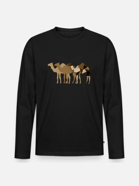 Camels - Men's Premium Organic Long Sleeve Shirt - black
