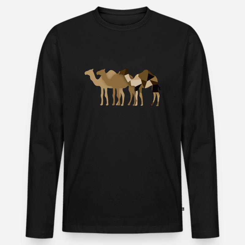 Kamele - Männer Premium Bio Langarmshirt - Schwarz