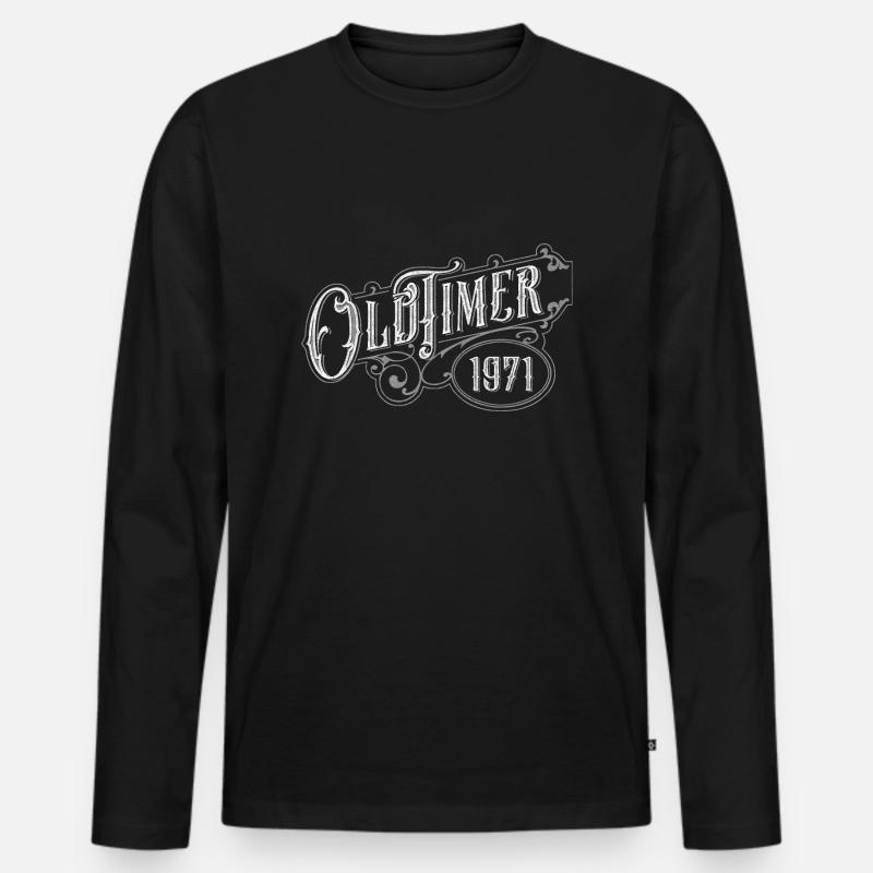 Oldtimer - Männer Premium Bio Langarmshirt - Schwarz
