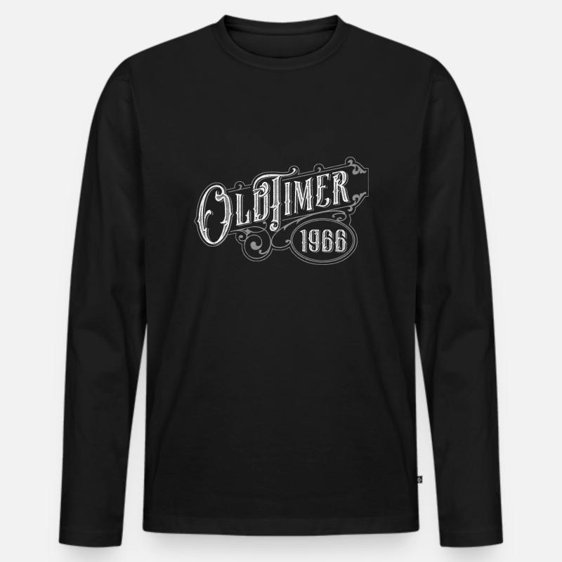 Oldtimer - Männer Premium Bio Langarmshirt - Schwarz