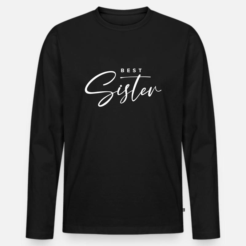 Beste Schwester - Männer Premium Bio Langarmshirt - Schwarz