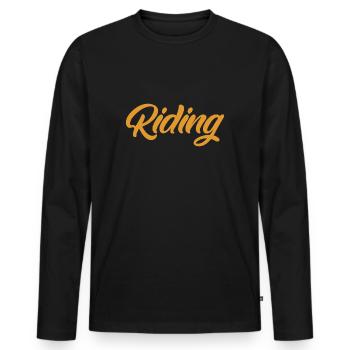 Équitation - Équitation - Cheval - Chevaux - Slogan - Dire - T-shirt manches longues Premium bio Homme - noir - Devant - Nico (187cm)