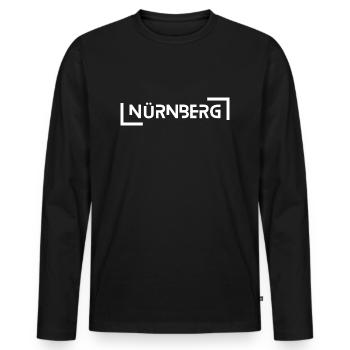 Nuremberg - T-shirt manches longues Premium bio Homme - noir - Devant - Nico (187cm)