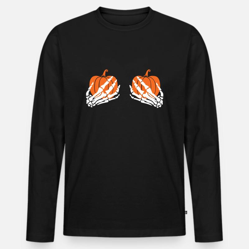 halloween - Männer Premium Bio Langarmshirt - Schwarz