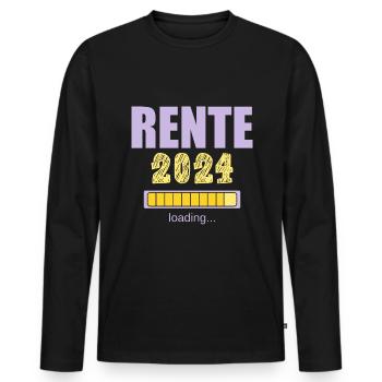 Rentner 2024 Ruhestand 2024 Der Countdown läuft - Männer Premium Bio Langarmshirt - Schwarz - Vorne - Nico (187cm)