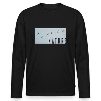 Nature series - for nature lovers - Men's Premium Organic Long Sleeve Shirt - black - Front - Nico (187cm)