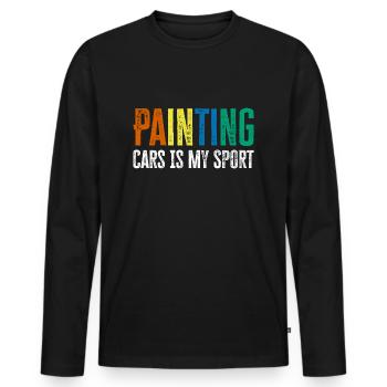 Peindre des voitures est mon sport - cadeau de laque automobile - T-shirt manches longues Premium bio Homme - noir - Devant - Nico (187cm)