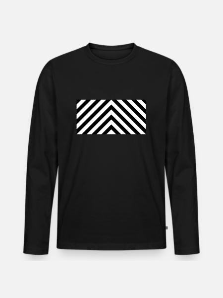 Black And White Chevron Background - Men's Premium Organic Long Sleeve Shirt - black