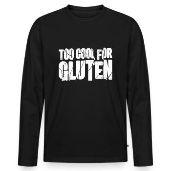 Trop cool pour le gluten - Funny Celiac Design - T-shirt manches longues Premium bio Homme - noir - Devant - Nico (187cm)