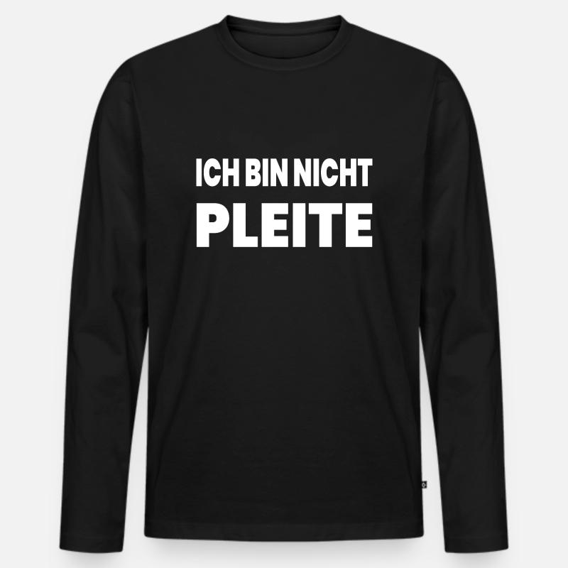 Pleite - Männer Premium Bio Langarmshirt - Schwarz