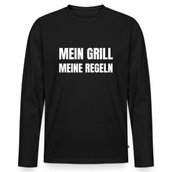 My grill, my rules - Men's Premium Organic Long Sleeve Shirt - black - Front - Nico (187cm)