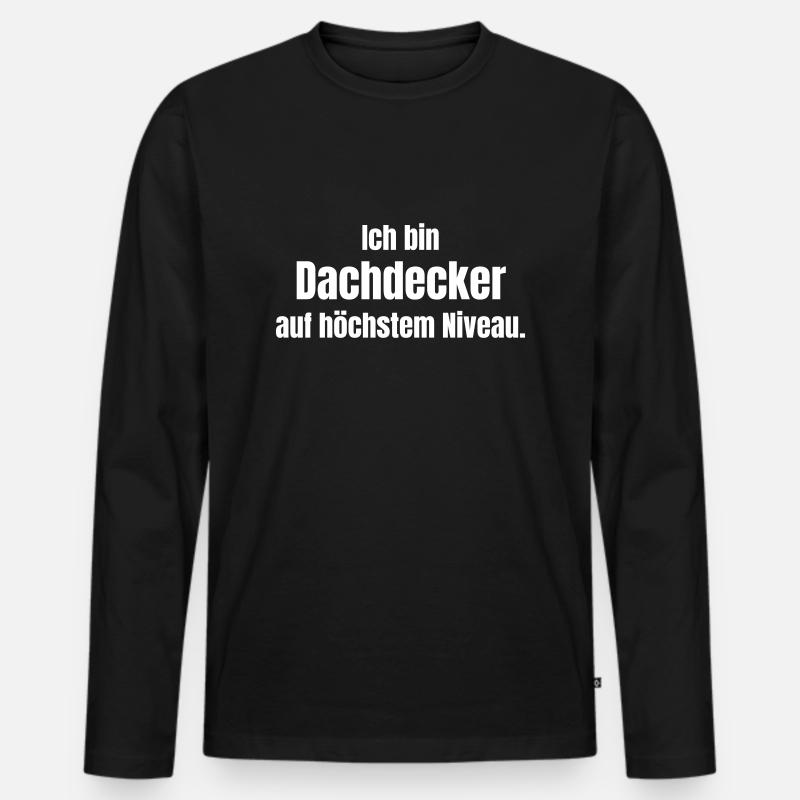 Dachdecker - Männer Premium Bio Langarmshirt - Schwarz