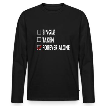 SINGLE FOREVER ALONE - T-shirt manches longues Premium bio Homme - noir - Devant - Nico (187cm)