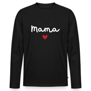 Mama d’amour - cadeau maman - T-shirt manches longues Premium bio Homme - noir - Devant - Nico (187cm)