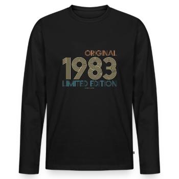 Vintage Edition Limitée 1983 Année de naissance - T-shirt manches longues Premium bio Homme - noir - Devant - Nico (187cm)
