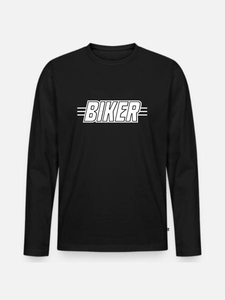 Biker lettering - Men's Premium Organic Long Sleeve Shirt - black