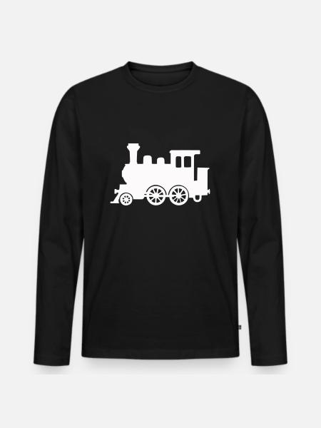 locomotive - Men's Premium Organic Long Sleeve Shirt - black