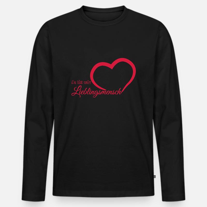 Lieblingsmensch - Männer Premium Bio Langarmshirt - Schwarz