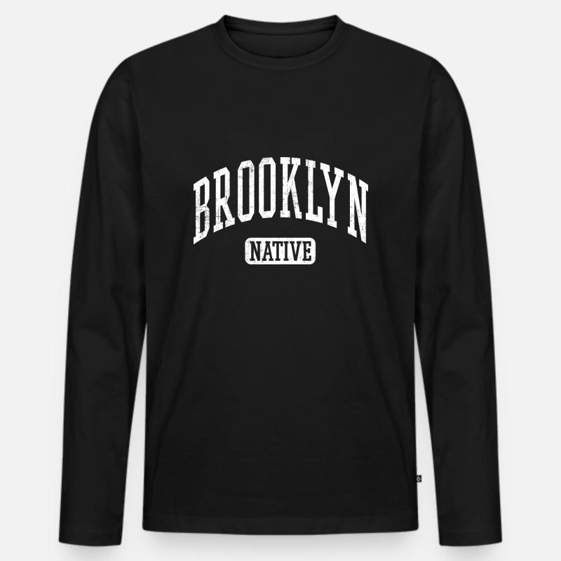 brooklyn native - Männer Premium Bio Langarmshirt - Schwarz