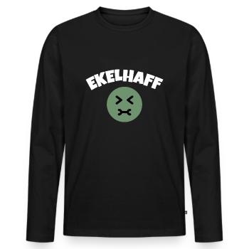 Frauen Tausch Ekelhaff Nadine w - Männer Premium Bio Langarmshirt - Schwarz - Vorne - Nico (187cm)