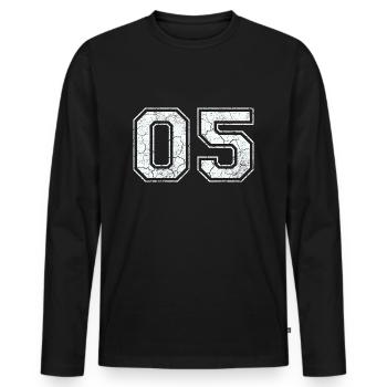 05 dans blanc in Used Look - T-shirt manches longues Premium bio Homme - noir - Devant - Nico (187cm)