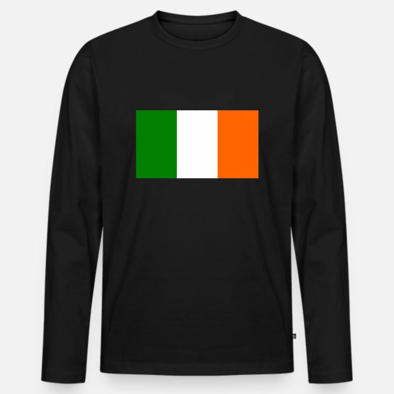 Irische Flagge - Männer Premium Bio Langarmshirt - Schwarz