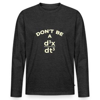 Drôle de prof de maths - T-shirt manches longues Premium bio Homme - anthracite chiné - Devant - Nico (187cm)