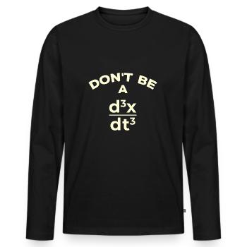 Drôle de prof de maths - T-shirt manches longues Premium bio Homme - noir - Devant - Nico (187cm)