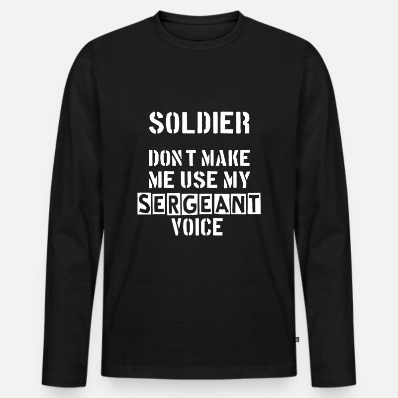 Sergeant. Soldat. Kamerad. Militär. - Männer Premium Bio Langarmshirt - Schwarz