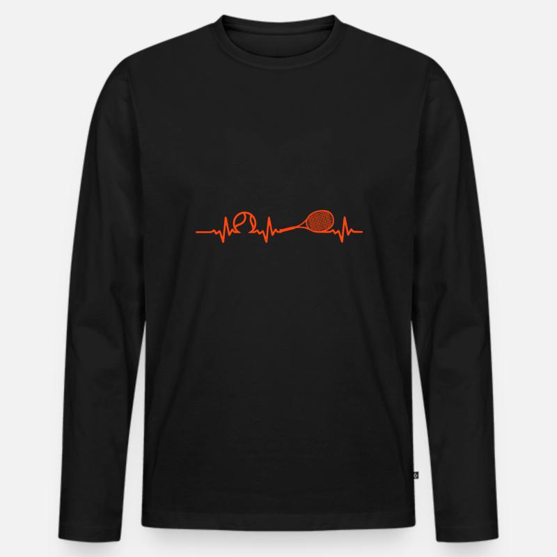 Tennis - Männer Premium Bio Langarmshirt - Schwarz