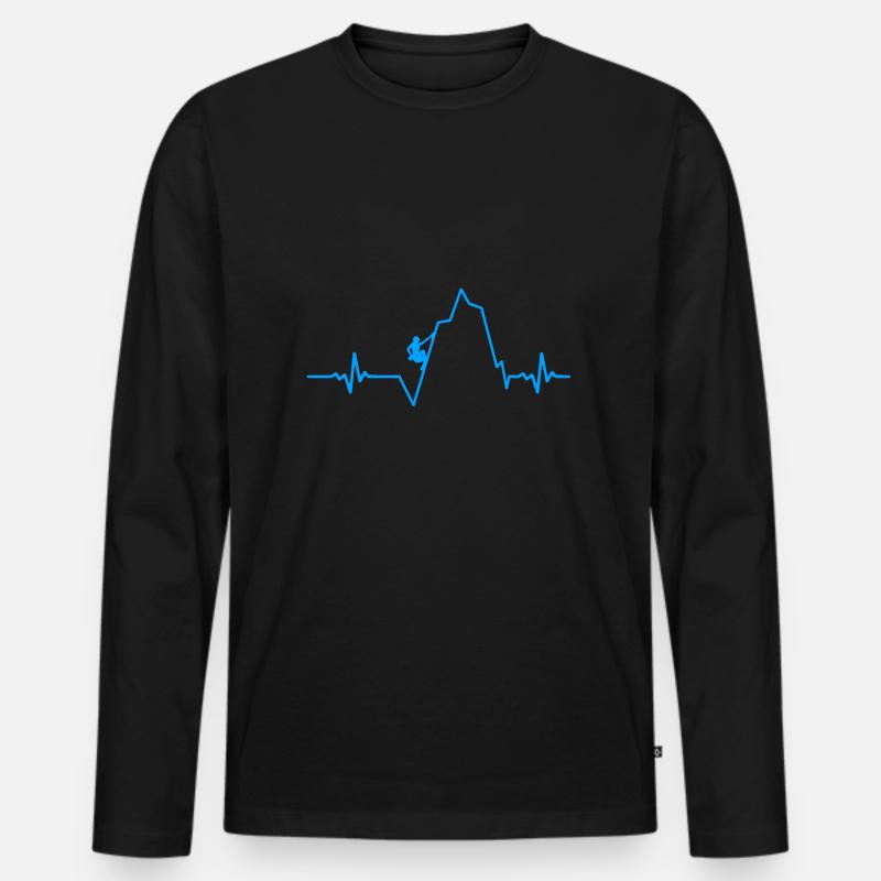 klettern berge - Männer Premium Bio Langarmshirt - Schwarz