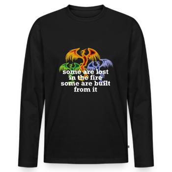 Phönix Feuervögel Feuer Spruch - Männer Premium Bio Langarmshirt - Schwarz - Vorne - Nico (187cm)