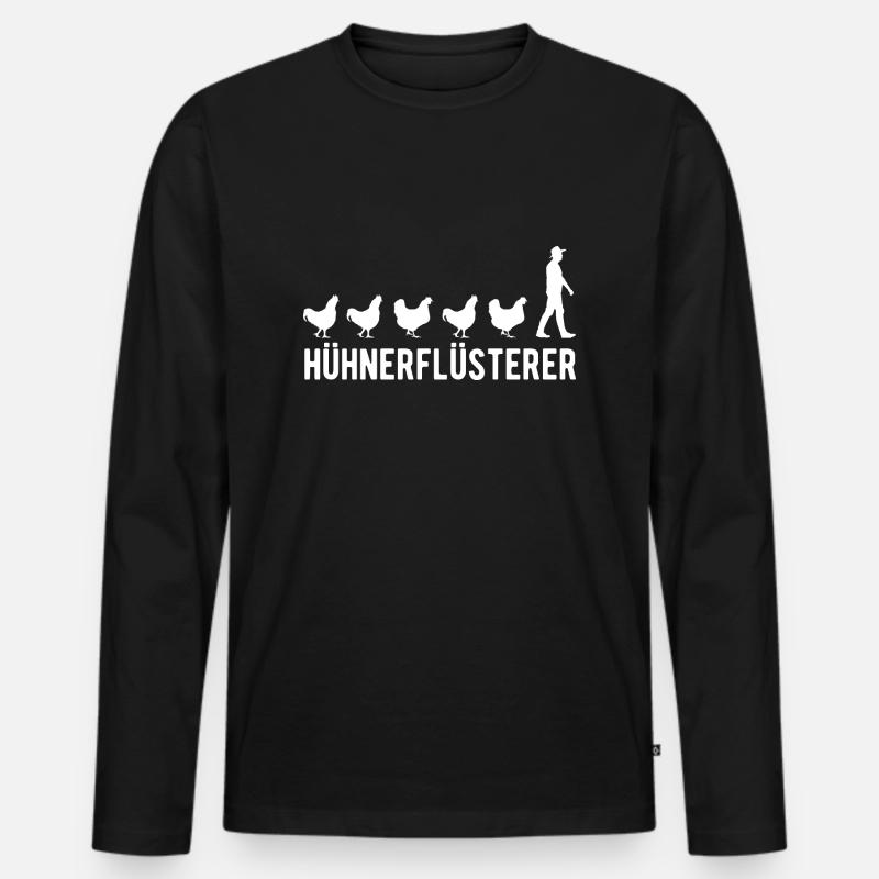 Hühnerflüsterer Huhn Chicken - Männer Premium Bio Langarmshirt - Schwarz