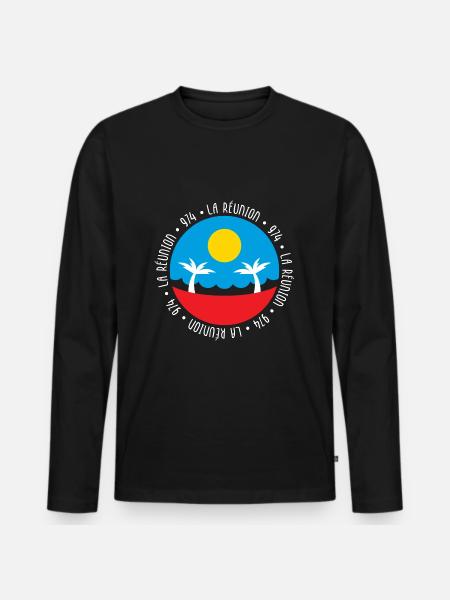 La Réunion - 974 - T-shirt manches longues Premium bio Homme - noir