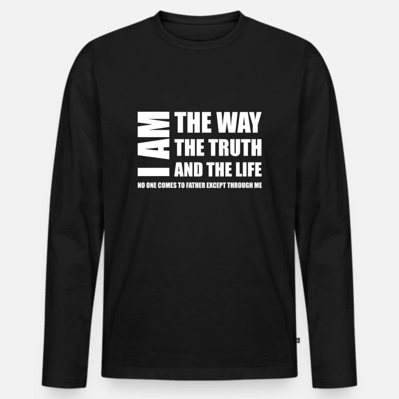 Christliche Sprüche - Männer Premium Bio Langarmshirt - Schwarz