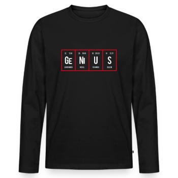 Genius - Tableau périodique des éléments - T-shirt manches longues Premium bio Homme - noir - Devant - Nico (187cm)