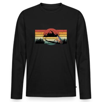 MTB - MTB - The mountain path - Men's Premium Organic Long Sleeve Shirt - black - Front - Nico (187cm)