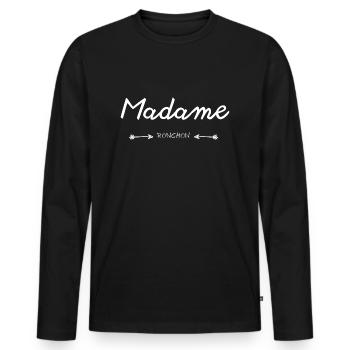 Madame ronchon - T-shirt manches longues Premium bio Homme - noir - Devant - Nico (187cm)