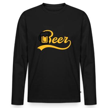 Bière Jug - T-shirt manches longues Premium bio Homme - noir - Devant - Nico (187cm)