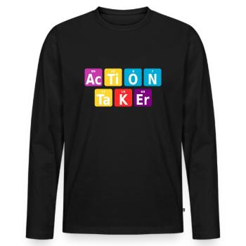 Action taker - Men's Premium Organic Long Sleeve Shirt - black - Front - Nico (187cm)