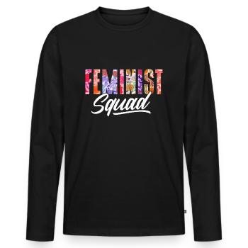 Troupe féministe Féministe - T-shirt manches longues Premium bio Homme - noir - Devant - Nico (187cm)
