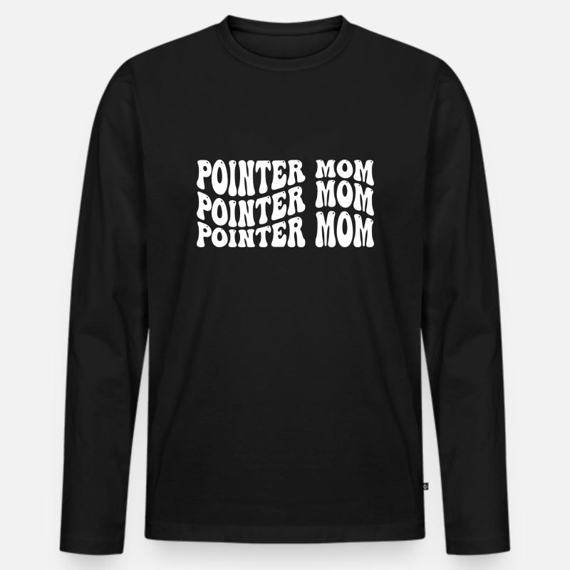 Pointer Mom - Männer Premium Bio Langarmshirt - Schwarz