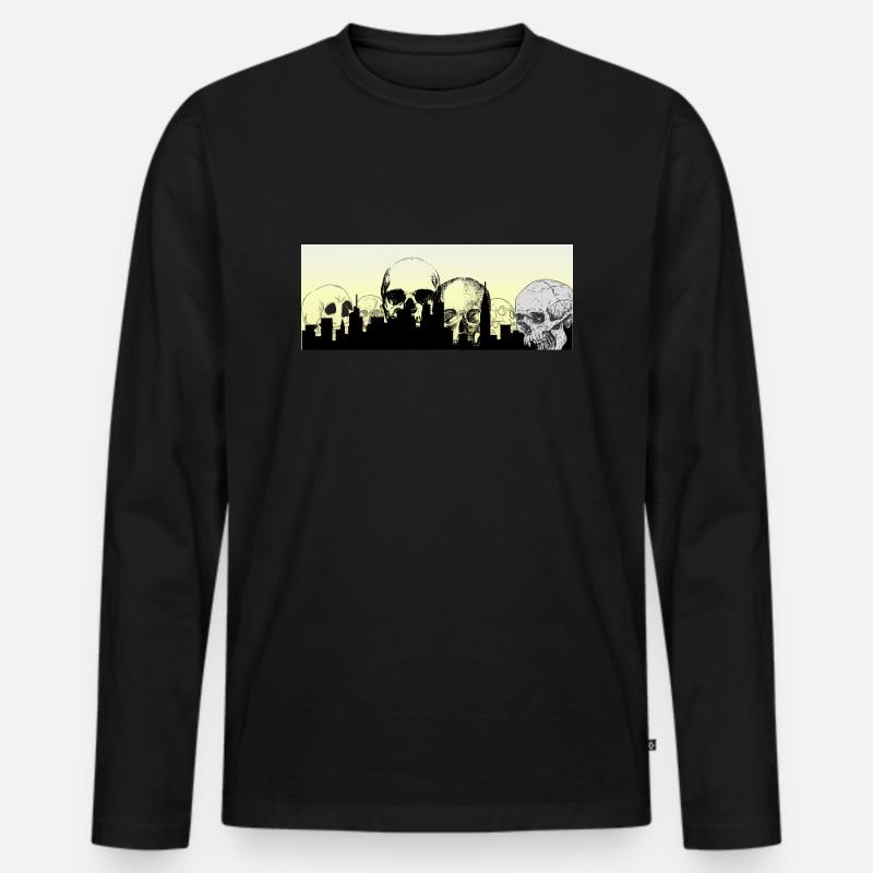 Skullscity - Männer Premium Bio Langarmshirt - Schwarz