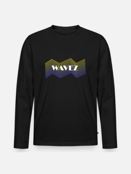 Wavez Design - Men's Premium Organic Long Sleeve Shirt - black