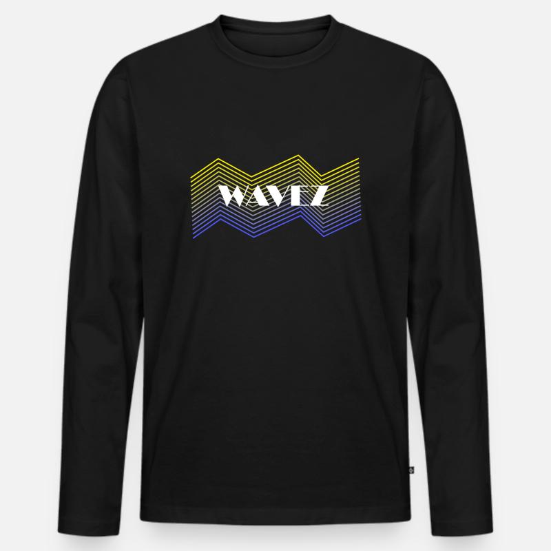 Wavez Design - Männer Premium Bio Langarmshirt - Schwarz