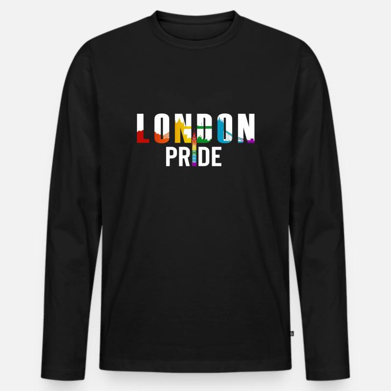LONDONER STOLZ - Männer Premium Bio Langarmshirt - Schwarz