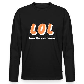 LOL - Little Orange Lollipop - Men's Premium Organic Long Sleeve Shirt - black - Front - Nico (187cm)
