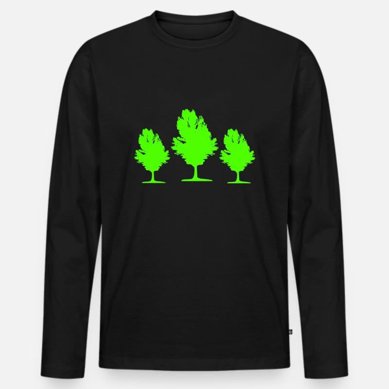 baum 02 - Männer Premium Bio Langarmshirt - Schwarz