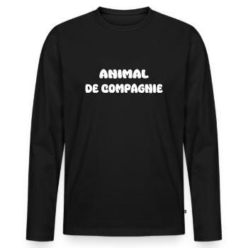 Animal de compagnie - T-shirt manches longues Premium bio Homme - noir - Devant - Nico (187cm)
