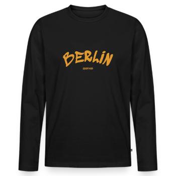 Berlin - Germany - Germany - Brandenburg Gate - Men's Premium Organic Long Sleeve Shirt - black - Front - Nico (187cm)